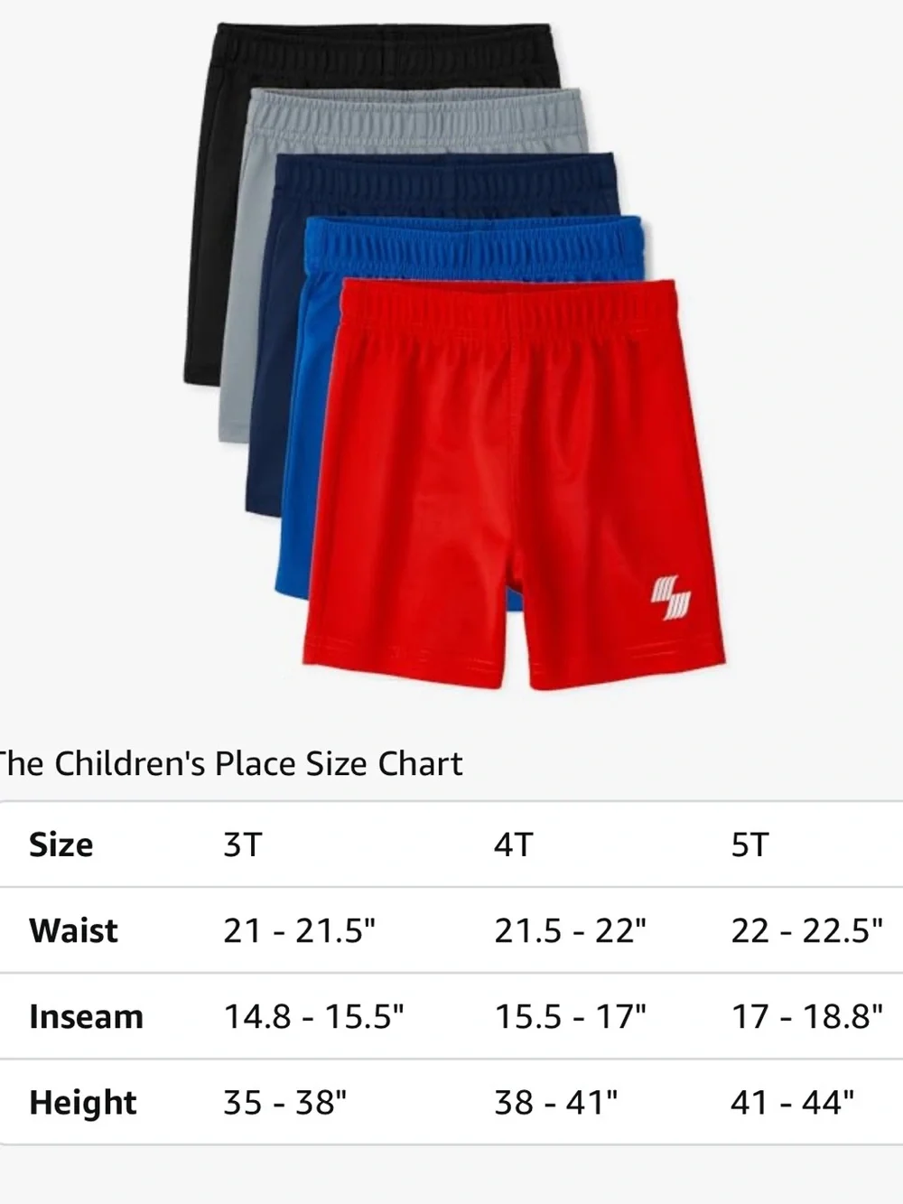 5 The Children’s Place Black Blue Red Gray Athletic Basketball Shorts 5T NWT